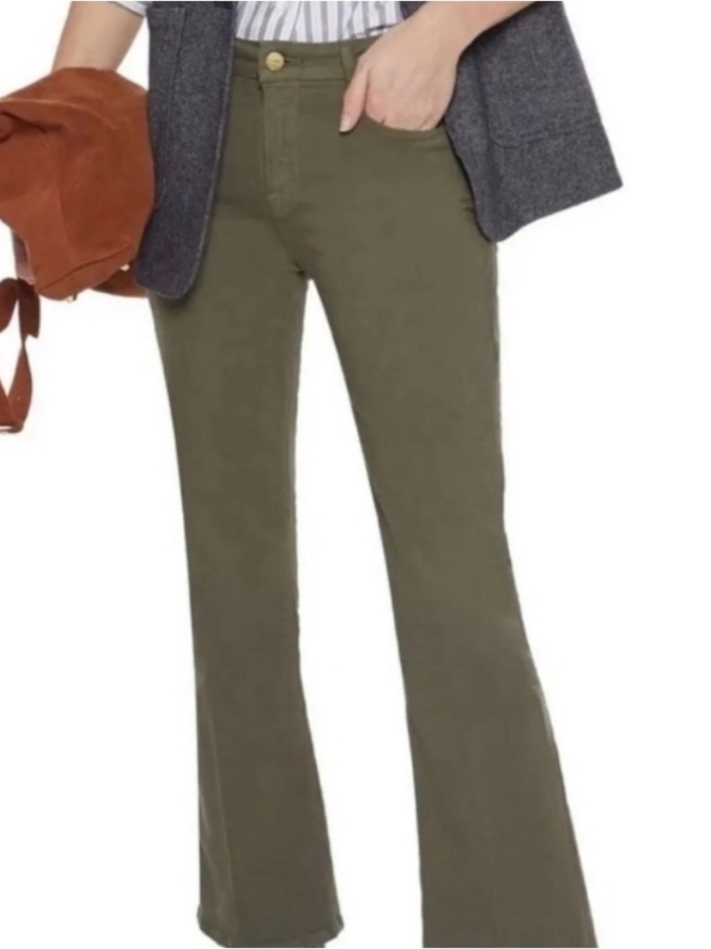 NWT Frame Denim Le Crop Mini Boot Jeans - Olive